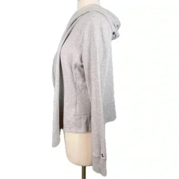 CALIA BY CARRIE UNDERWOOD OPEN FRONT HOODED WRAP HEATHER GRAY SZ L - Picture 3 of 9